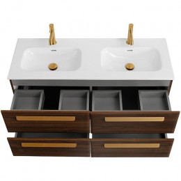 BelBagno Мебель для ванной Eco Cer-N 120 с 4 ящиками орех шоколад софт CZR-8095-120-2 ручки сатиновое золото
