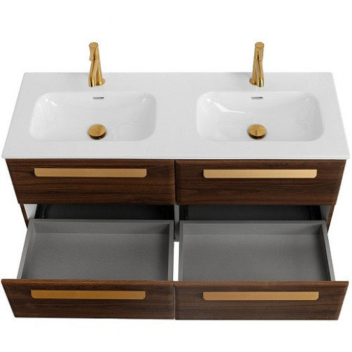 BelBagno Мебель для ванной Eco Cer-N 120 с 4 ящиками орех шоколад софт CZR-8095-120-2 ручки сатиновое золото