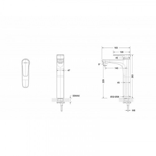 Смеситель для раковины Bravat Source F1173218BW-A9-ENG