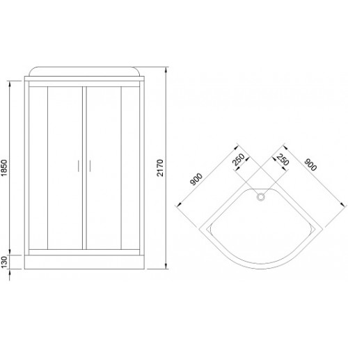 Royal Bath Душевая кабина HK RB 90HK1-M-BL 90x90 стекло матовое профиль черный матовый