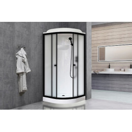Royal Bath Душевая кабина HK RB 90HK1-M-BL 90x90 стекло матовое профиль черный матовый
