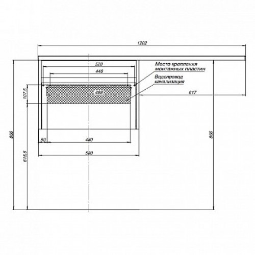 Aquanet Тумба с раковиной Токио 120 R подвесная