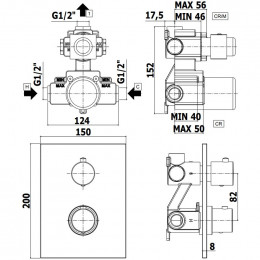 Смеситель с термостатом Paffoni Light LIQ513CR 277573 хром