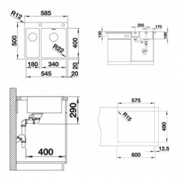 Мойка кухонная Blanco Andano 340/180-IF-A 525247 хром
