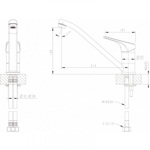 Смеситель для кухни Bravat Drop-D F748162C-1