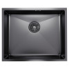 Мойка MIXLINE подстольный монтаж 53х43 (3,0) вып 3 1/2, 22см с сифоном черный графит PRO (547232)