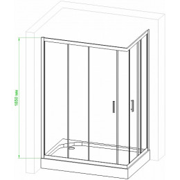 Royal Bath Душевой уголок RB 8120HPD-T-BL 120х80х185