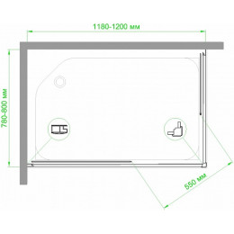 Royal Bath Душевой уголок RB 8120HPD-T-BL 120х80х185