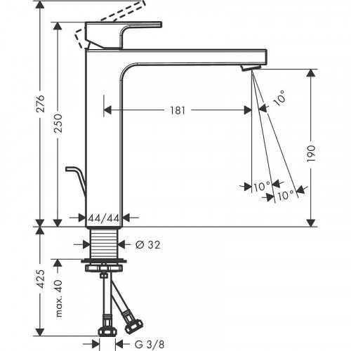 Смеситель для раковины Hansgrohe Vernis Shape 71562000 хром