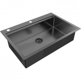 Мойка для кухни Paulmark Vast-Pro PM707551-GM 75x51 вороненая сталь