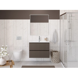 BelBagno Тумба с раковиной Uno mini 100 подвесная Бежевый матовый с раковиной BB-8099-3-100