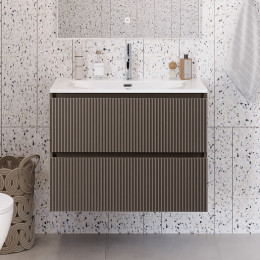 BelBagno Тумба с раковиной Uno mini 100 подвесная Бежевый матовый с раковиной BB-8099-3-100