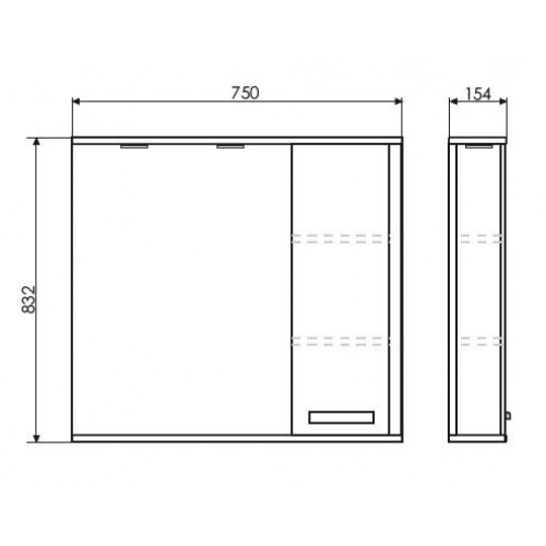 Зеркальный шкаф Comforty Тулуза 75 R сосна лоредо