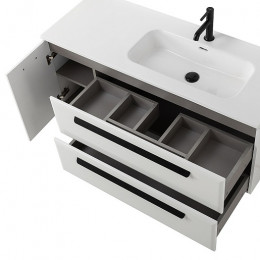 BelBagno Мебель для ванной Eco Cer-N 120-1 R bianco lucido CZR-8095-120-R ручки матовые чёрные