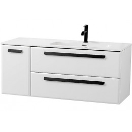 BelBagno Мебель для ванной Eco Cer-N 120-1 R bianco lucido CZR-8095-120-R ручки матовые чёрные