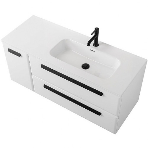 BelBagno Мебель для ванной Eco Cer-N 120-1 R bianco lucido CZR-8095-120-R ручки матовые чёрные