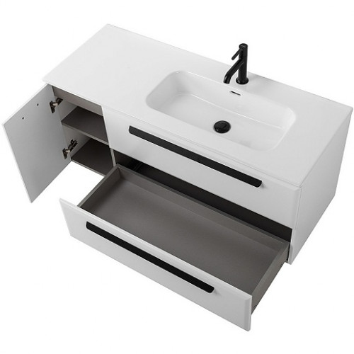 BelBagno Мебель для ванной Eco Cer-N 120-1 R bianco lucido CZR-8095-120-R ручки матовые чёрные