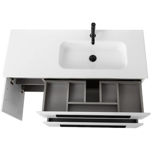 BelBagno Мебель для ванной Eco Cer-N 120-1 R bianco lucido CZR-8095-120-R ручки матовые чёрные
