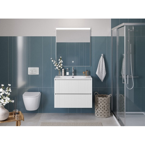 BelBagno Тумба с раковиной Uno 80 подвесная Bianco Opaco с раковиной BB-8099-80
