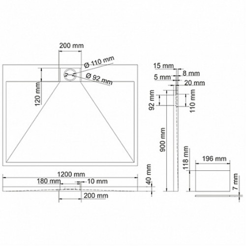 WasserKRAFT Душевой поддон Alme 15T07