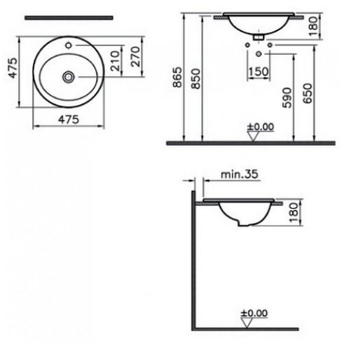 Vitra Раковина "S20" 5467B003