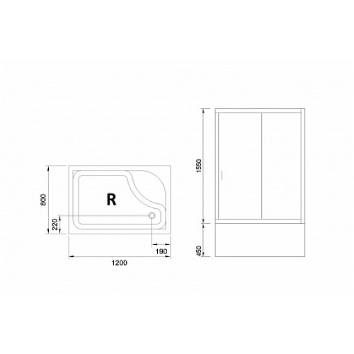 Royal Bath Душевой уголок RB 8120BP-C-CH R