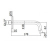 Излив из стены Paffoni ZBOC045ST сталь