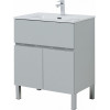 Aquanet Тумба с раковиной Алвита New 70 1 ящик 2 дверцы серая матовая