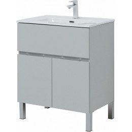 Aquanet Тумба с раковиной Алвита New 70 1 ящик 2 дверцы серая матовая