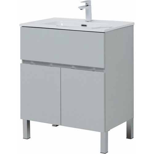 Aquanet Тумба с раковиной Алвита New 70 1 ящик 2 дверцы серая матовая