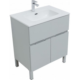 Aquanet Тумба с раковиной Алвита New 70 1 ящик 2 дверцы серая матовая