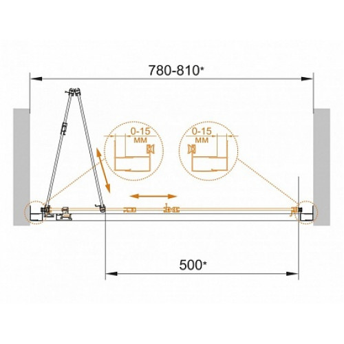Cezares Душевая дверь в нишу ECO-O-BS-80-C-Cr