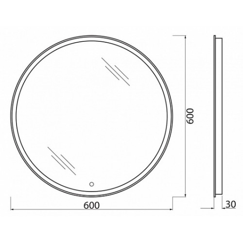 BelBagno Зеркало SPC-RNG-600-LED-TCH
