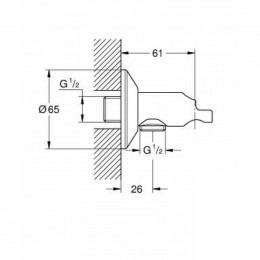 Подключение душевого шланга с держателем Grohe Sena 26333000