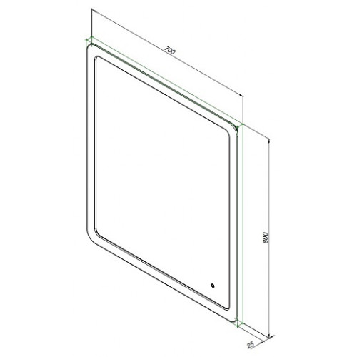 Aquanet Зеркало Ирис 70x80 с подсветкой и антизапотеванием