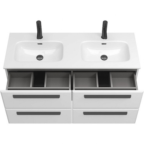 BelBagno Мебель для ванной Eco Cer-N 120 с 4 ящиками bianco lucido CZR-8095-120-2 ручки матовые чёрные