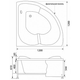 Aquanet Экран для ванны Fregate 120
