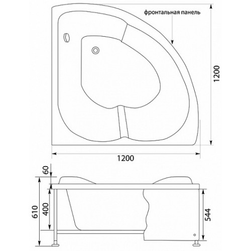 Aquanet Экран для ванны Fregate 120