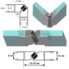 Магнитный уплотнитель для душевой кабины 8 мм M2250 угол 180°/90°длина 2,2 м чёрный