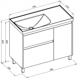 Aquanet Мебель для ванной Nova Lite 2.0 100 L белая