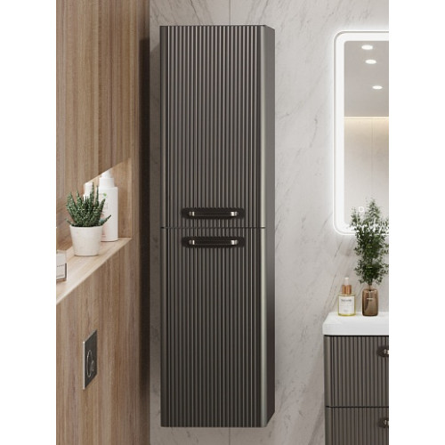 BelBagno Шкаф подвесной Due 40/150 оружейная сталь ручки Матовый атласный никель