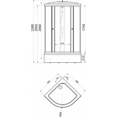 Triton  Душевой уголок Ультра В 90x90