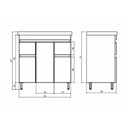 ASB-Mebel Мебель для ванной Марко 80 белый/дуб золотой