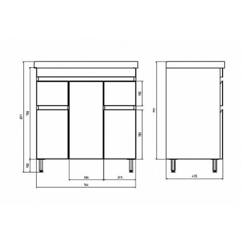 ASB-Mebel Мебель для ванной Марко 80 белый/дуб золотой