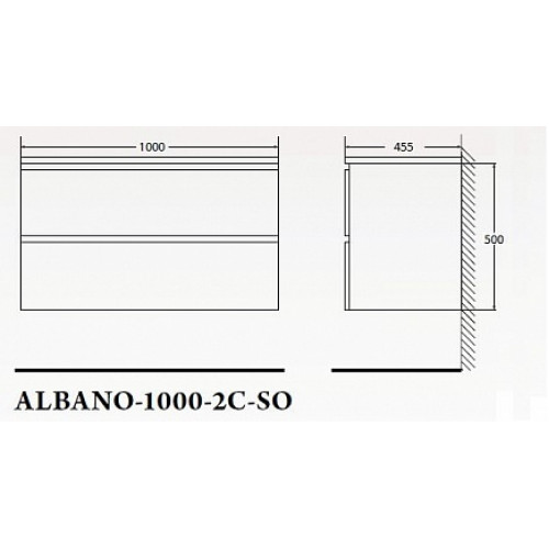 BelBagno Мебель для ванной ALBANO 1000 Cemento Verona Grigio, TCH