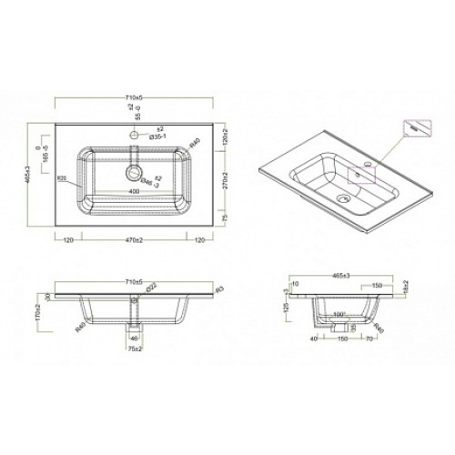 BelBagno Тумба с раковиной KRAFT 700 Rovere Tabacco