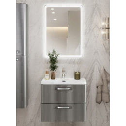 BelBagno Тумба с раковиной Due 60 подвесная Сатин ручки Хром полированный