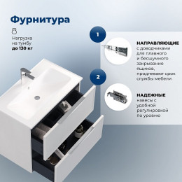 Aquanet Мебель для ванной Арт 2.0 90 подвесная белый сатин