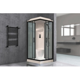 Royal Bath Душевая кабина HP RB 90HP6-GT-BL 90x90 стекло прозрачное профиль черный матовый