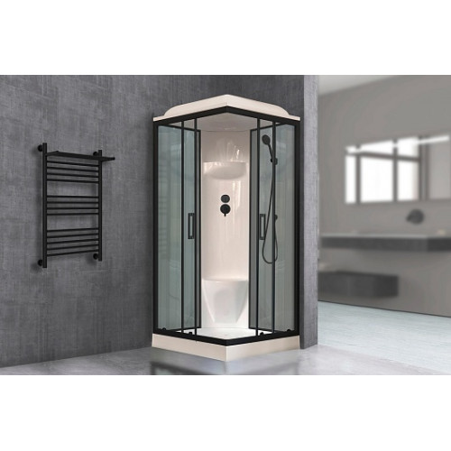Royal Bath Душевая кабина HP RB 90HP6-GT-BL 90x90 стекло прозрачное профиль черный матовый